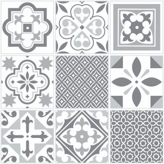 Podlahové samolepící čtverce - Kostky šedobílé rozměr 30,5x30,5 cm, balení 11ks, 2745061