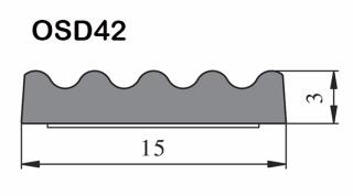 Pryžové těsnění samolepící průmyslové Varianta: 15 x 3mm