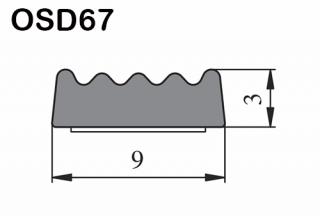 Pryžové těsnění samolepící průmyslové Varianta: 9 x 3mm