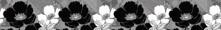 Samolepící bordura - Černobílé květiny, 13,8cm x 5m,  WB 8239
