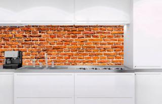 Samolepící fototapeta do kuchyně - Stará cihlová zeď, 180x60cm, 087