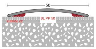 Samolepící podlahová  přechodová lišta, šířka lišty 50mm, vhodná pro koberce Varianta: Samolepící přechodová lišta šřka 50mm, 270cm, stříbrná