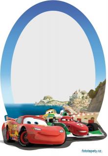 Samolepící zrcátko Disney - Auta u moře, 15x21,5cm