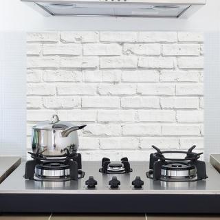 Samolepka do kuchyně - Bílá cihlová zeď (47x65cm)