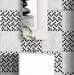 Samolepka na kachličky, vzor Mozaika černobílá, 20x20cm, skladem poslední  2ks