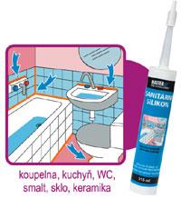 SANITÁRNÍ SILIKON 315ml, koupelna, kuchyň, toaleta Varianta: bílá