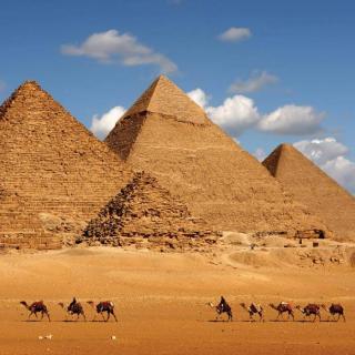 Třídílná vliesová fototapeta Egyptské pyramidy, rozměr 225x250cm, MS-3-0051