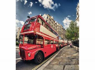 Třídílná vliesová fototapeta Londýnský Double Decker, rozměr 225x250cm, MS-3-0017