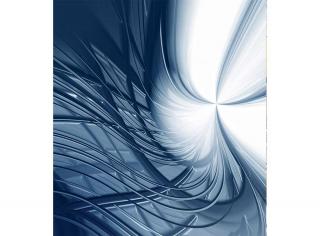 Třídílná vliesová fototapeta Modré abstraktní linky, rozměr 225x250cm, MS-3-0294