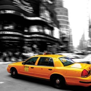 Třídílná vliesová fototapeta Taxi, rozměr 225x250cm, MS-3-0007