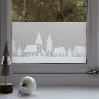 Vánoční statická bordura Zasněžené domečky, 20x150cm