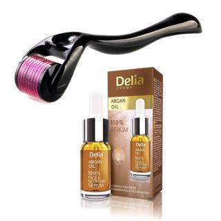 AKCE Dermaroller (Kosmetický váleček na pokožku 1mm) + Delia sérum s arganovým olejem