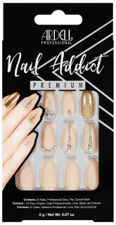 Ardell - Nehty Ardell Nail Addict Premium - Nude Jeweled (24 ks)