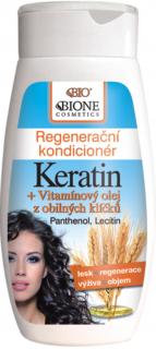 Bione Cosmetics - BIO KERATIN + OBILNÉ KLÍČKY Regenerační kondicioner 260 ml