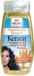 Bione Cosmetics - BIO KERATIN + OBILNÉ KLÍČKY Regenerační šampon 260ml