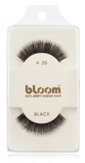 BLOOM Natural nalepovací řasy z přírodních vlasů No. 20 (Black) 1 cm