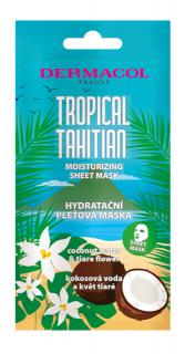 Dermacol Tropical Tahitian textilní maska s kokosovou vodou a extraktem z květu tiaré 15 ml