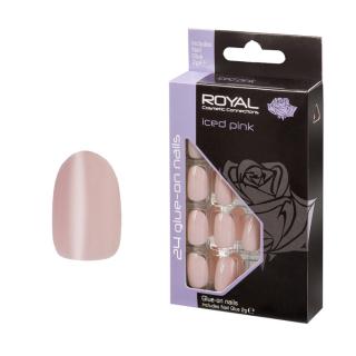 Royal Cosmetics - Sada umělých nehtů s lepidlem Iced Pink (24 ks)