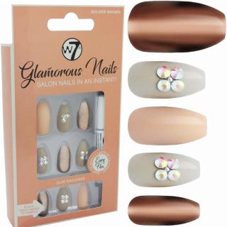 W7 - Nalepovací nehty Glamorous Nails Golden Sahara (24 ks)