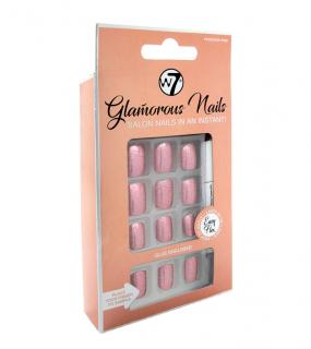 W7 - Nalepovací nehty Glamorous Nails Princess Pink (24 ks)