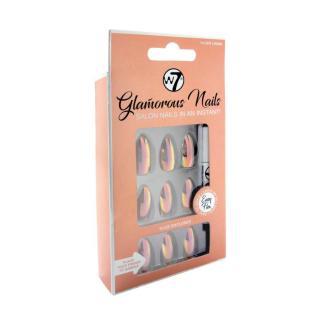 W7 - Nalepovací nehty Glamorous Nails Silver Lining (24 ks)