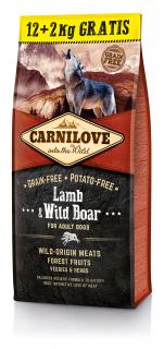 AKCE Carnilove Lamb & Wild Boar 12+2kg - jehneci a divocak