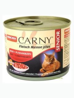 Animonda Carny Senior konzerva pro kočky hovězí + krůtí srdce 200 g