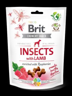 Brit Care Dog Crunchy Cracker s hmyzem, jehněčím a maliny 200 g