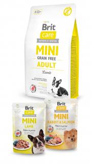 Brit Care Mini Grain Free Adult Lamb 2kg+2x pouch 85g ZDARMA