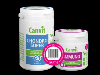 Canvit Chondro Super pro psy 230 g + Canvit Immuno pro psy 100 g zdarma