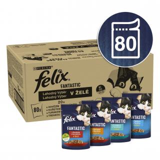 Felix Fantastic Multipack 1(80x85g) hovězí/kuře/tuňák/treska v želé