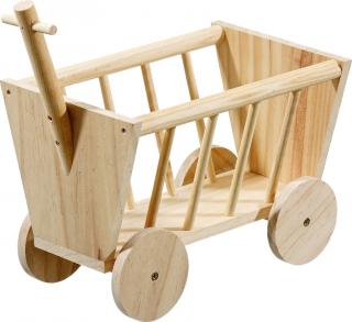 Flamingo doplněk pro hlodavce vozík NATURE WOOD MANGER HANDCART 29 cm