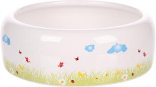 Flamingo miska pro hlodavce KIKI CERAMIC ROUND bílá L 16 x 16 x 5,5 cm 700 ml