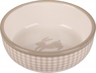 Flamingo miska pro hlodavce MYLO CERAMIC béžovo-bílá 13,3 x 13,3 x 4,6 cm 400 ml