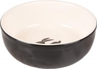 Flamingo miska pro hlodavce NALA CERAMIC černo-bílá 13,3 x 13,3 x 4,6 cm 400 ml
