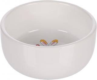 Flamingo miska pro hlodavce ZIPPY RABBIT CERAMIC ROUND bílá 11,5 x 1,5 x 5,3 cm 325 ml