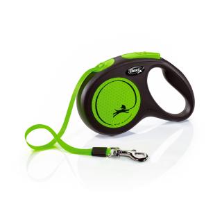 Flexi New Neon M pásek 5m/25 kg zelené