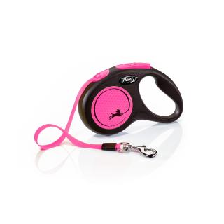 Flexi New Neon S pásek 5m/15 kg růžové