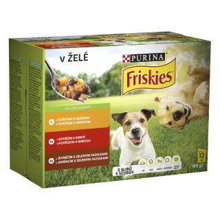 Friskies Adult s kuřetem, s hovězím a jehněčím v želé 12 x 100 g