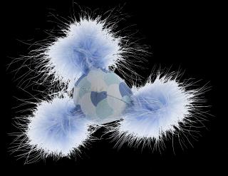 Hračka GIMCAT DREAM míček s peřím modrý