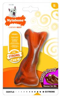 Hračka NYLAB Strong Chew Bone Beef&Gravy S