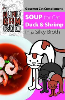 Huhubamboo polévka kachna+krevety pro kočky 40g