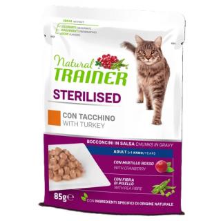 Kapsička Natural Trainer Cat STERILISED krůta 85 g