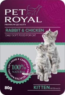 Kapsička Pet Royal Cat kralik+kuře 80g