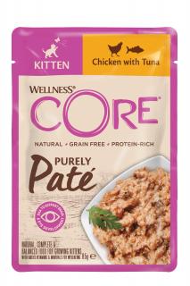 Kapsička Wellness Core Cat Paté pro koťata, kuře a tuňák 85g