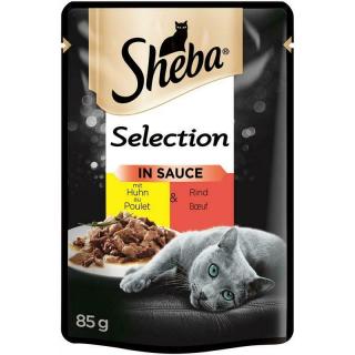 kapsičky Sheba Selection s kuřecím a hovězím ve šťávě 24x85g