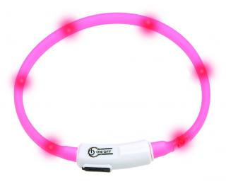 Karlie Visiolight svíticí LED obojek 35cm růžový