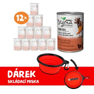 konzerva Beyond kousky v paštice s hovězím a mrkví 12 x 400 g + miska Purina ZDARMA