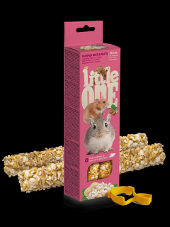 Little One tyčinky pro hlodavce s foukanými burizony a ořechy 2 x 55 g