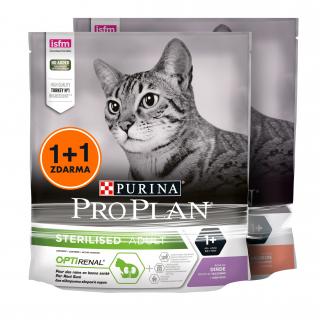 Purina Pro Plan CAT STERILISED krůta 400g + losos 400g 1+1 ZDARMA